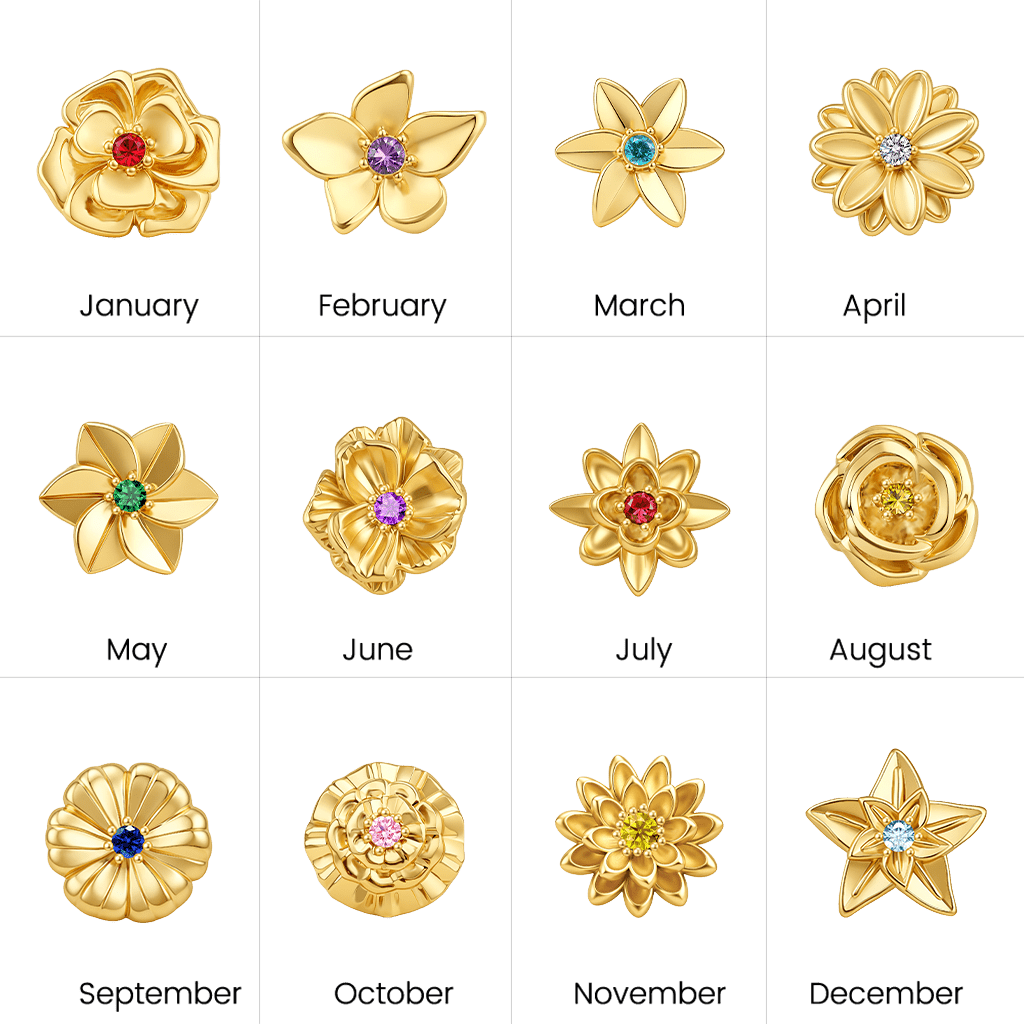 Gnoce Customized Stereoscopic Birthday Flower Necklace_7