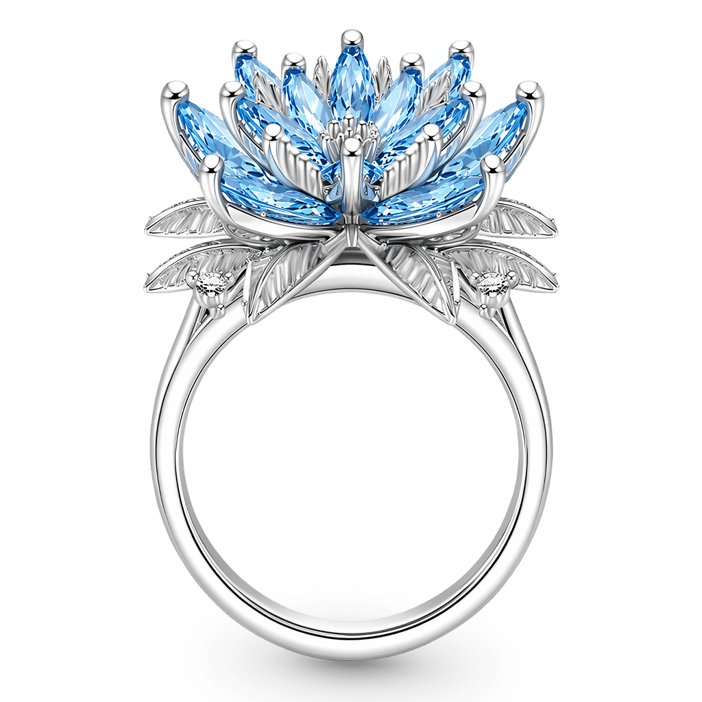 Gnoce Blue Lotus Pear-Cut Ring_4
