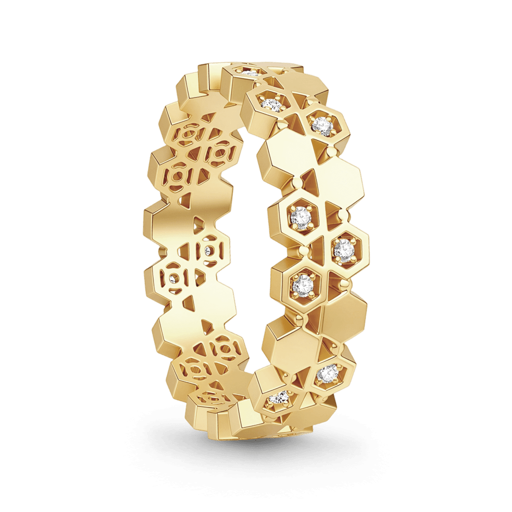 Gnoce Honeycomb Hexagon Filigree Ring_5