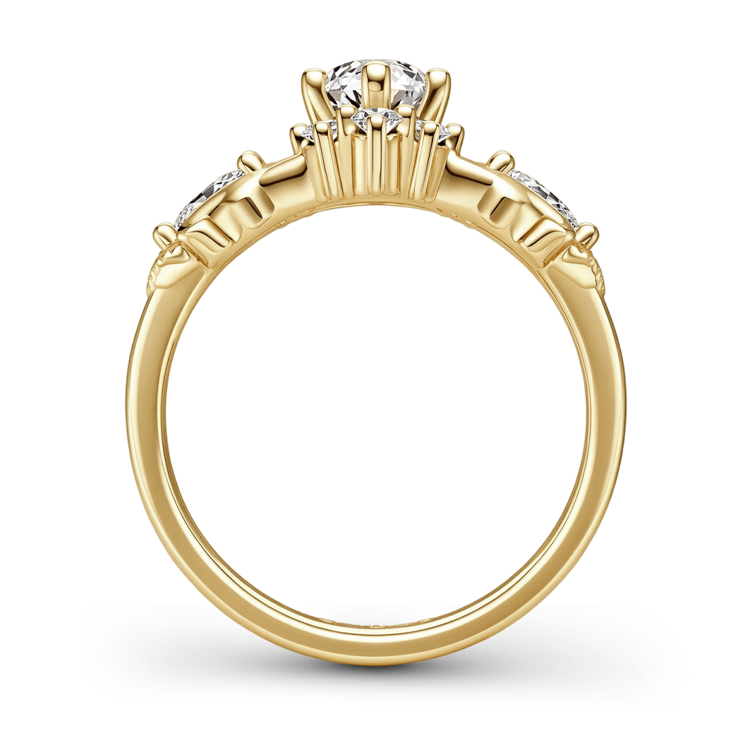 Gnoce Marquise Moissanite Vintage Filigree Engagement Ring Set_7
