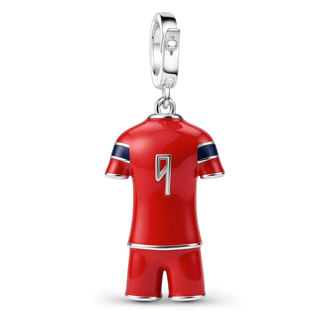 Gnoce Soccer Star Jerseys Charm Platinum-plated Silver Blend_6