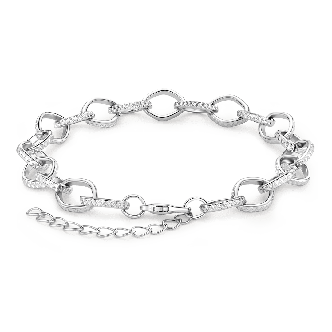 Gnoce Textured Link Extender Chain Bracelet_4