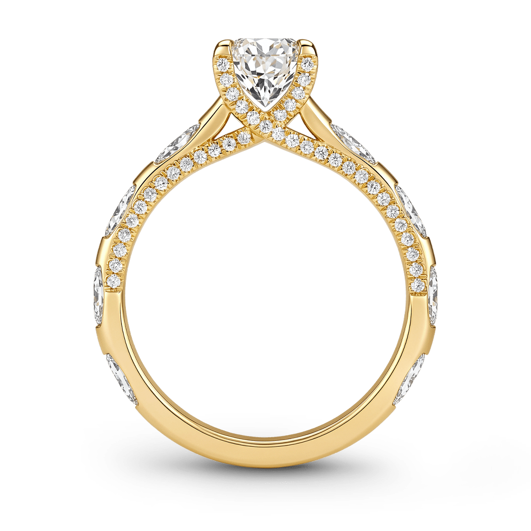 Gnoce Brilliant Cut Round Moissanite Milgrain Ring_6