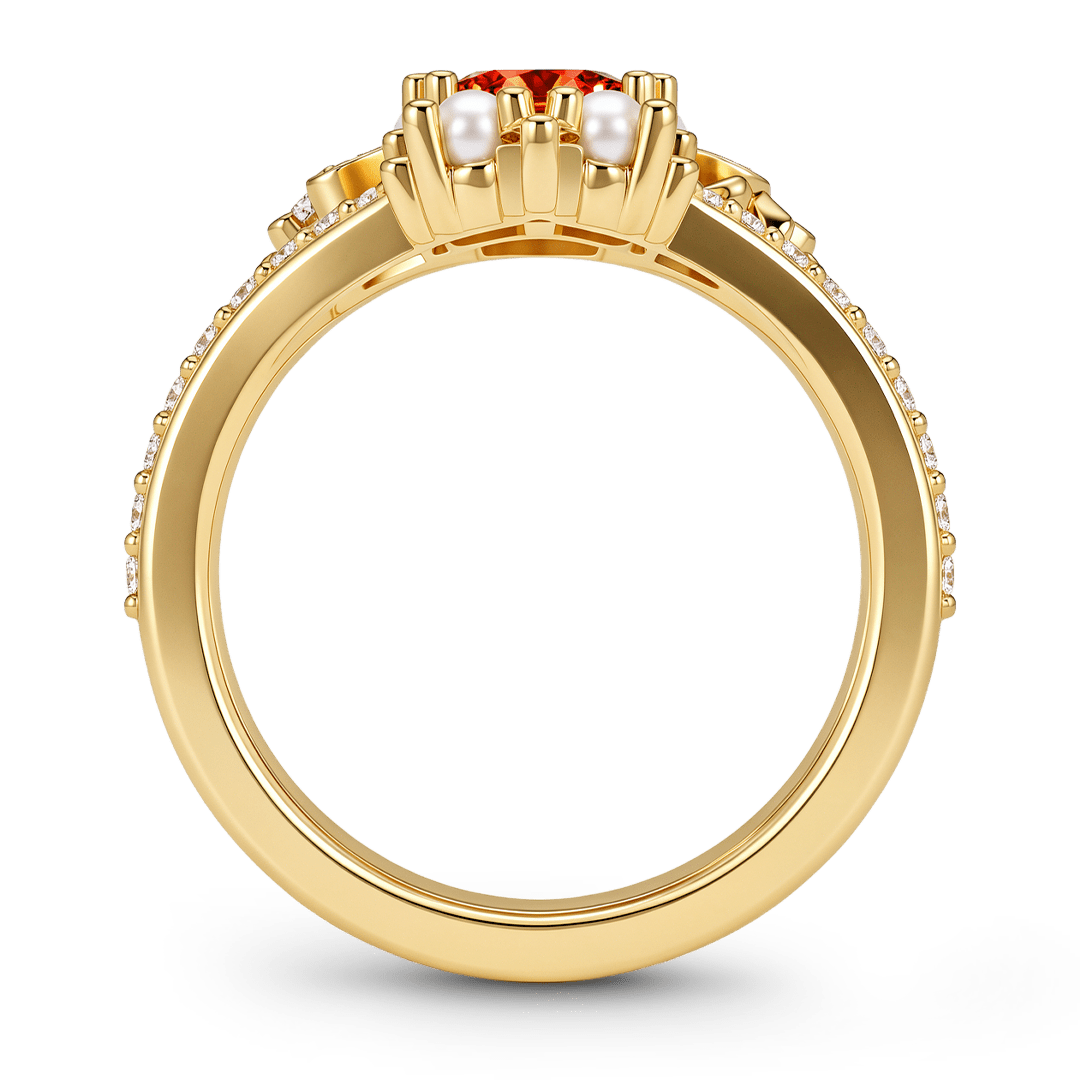 Gnoce Vintage Sun Moon Engagement Ring Set_6