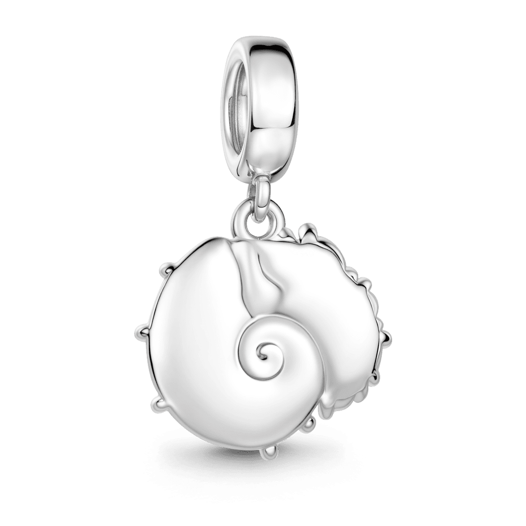 Gnoce Engravable Conch Dangle Charm Platinum-plated Silver Blend_5