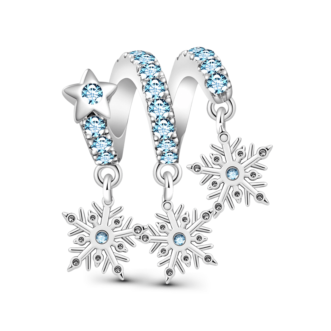 Gnoce Rotating Snowflake Through‑hole Bead Charm Platinum‑plated Silver Blend_6