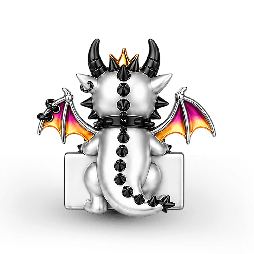 Gnoce Punk Glow‑in‑the‑dark Fearless Dragon Rebel Bead Platinum‑plated Silver Blend_9