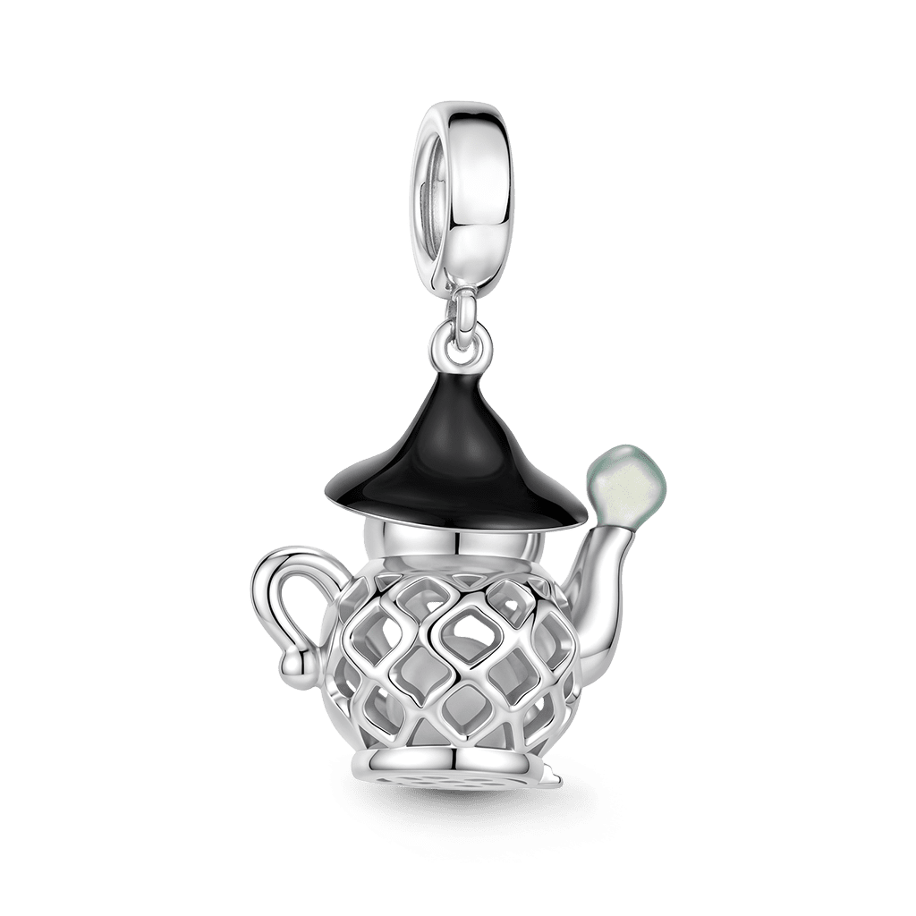 Gnoce Glow-in-the-dark Wizard Cat Teapot LED Clasp Dangle Charm Platinum-plated Silver Blend_6