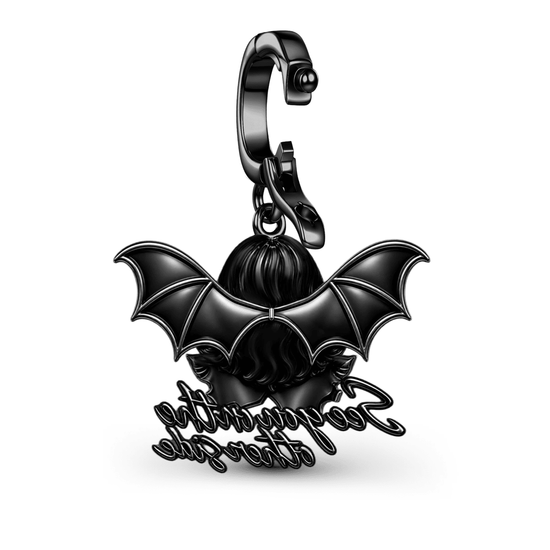 Gnoce Punk Halloween Variant Skull Clasp Dangle Charm Black Gold-plated Silver Blend_6