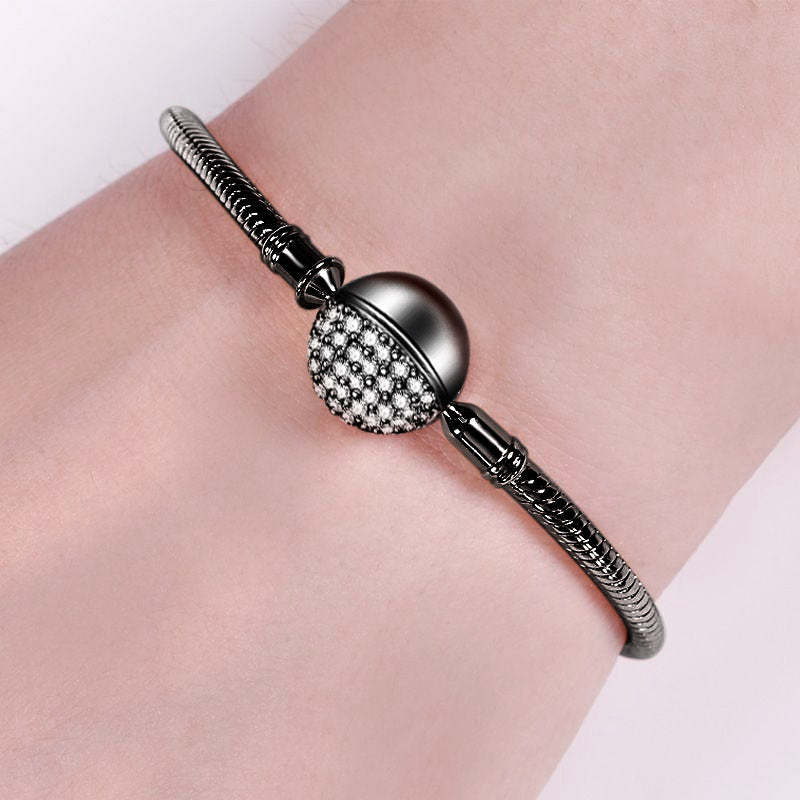 Gnoce Black Crystal Round Shape Bracelet_3