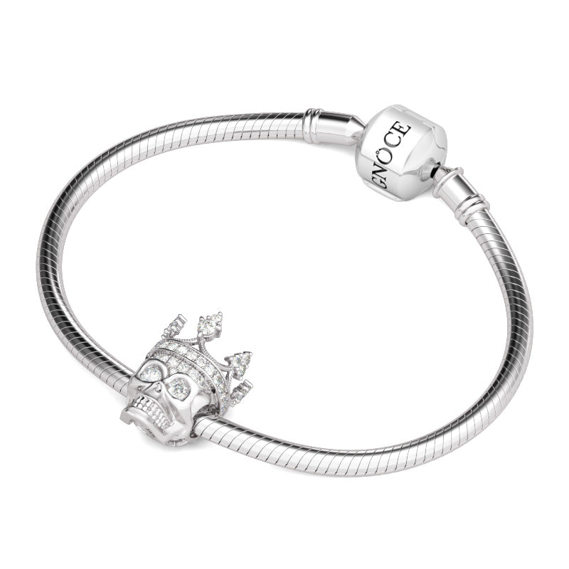 Gnoce Crystal Skull Queen Charm Platinum-plated Silver Blend_3