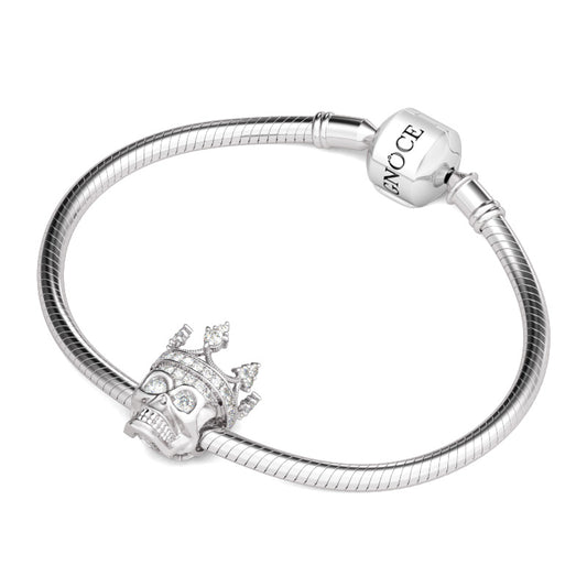 Gnoce Crystal Skull Queen Charm Platinum-plated Silver Blend_3