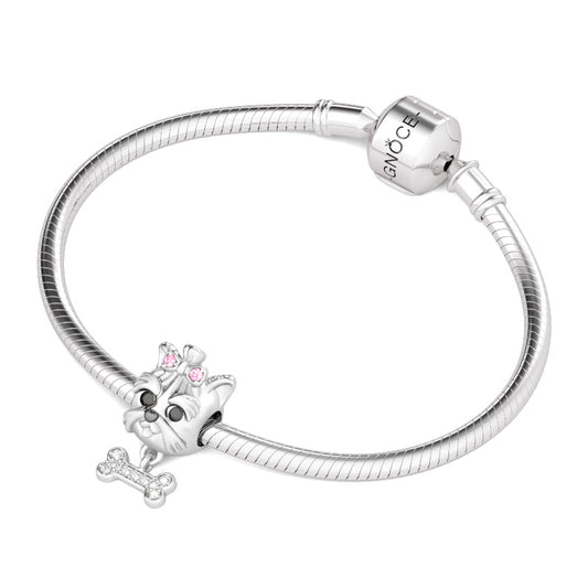 Gnoce Dog Charm Platinum-plated Silver Blend_3