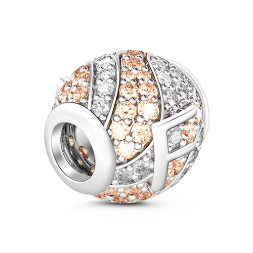 Gnoce “Letter F with Special Meaning for Special Person ”Made of 925 Sterling Silver Champagne & Clear CZ Letter F Charm_2