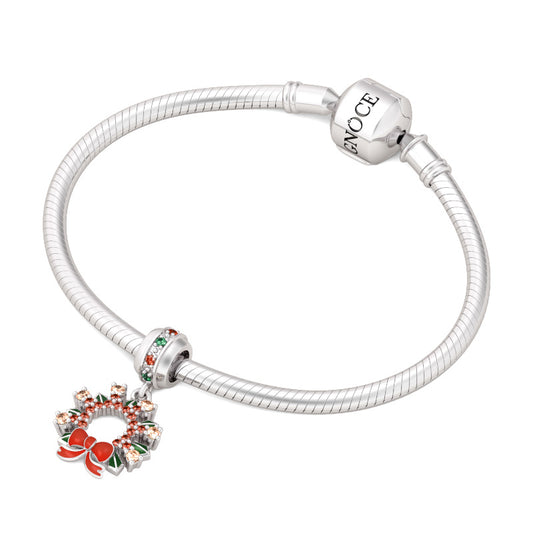 Gnoce My Sunshine Multicolor Christmas Wreath Pendant Platinum-plated Silver Blend_2