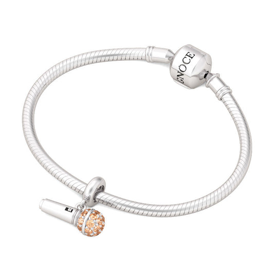 Gnoce Microphone Champagne Stones Pendant Platinum-plated Silver Blend_3