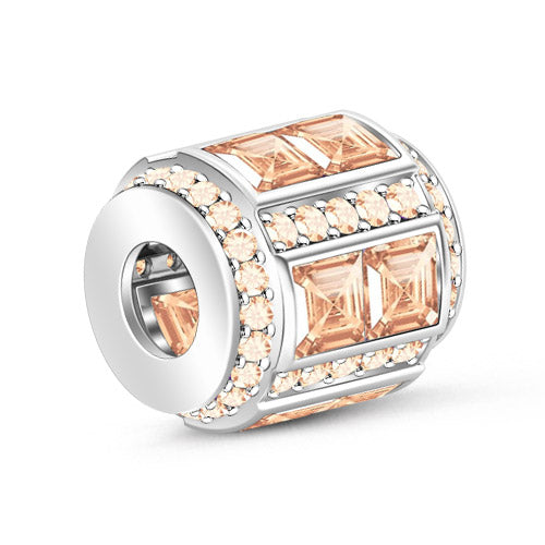 Gnoce June Champagne Asscher Cut Charm Platinum-plated Silver Blend_2