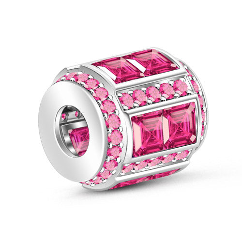 Gnoce July Pink Birthstone Charm Platinum-plated Silver Blend_2