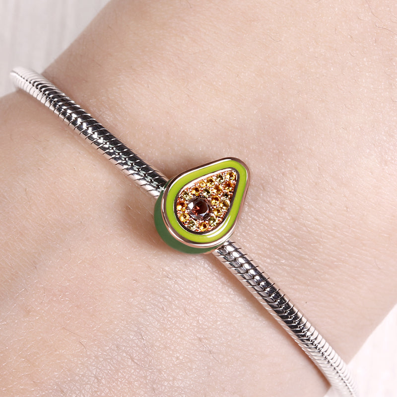 Gnoce Green Avocado CZ Charm Platinum-plated Silver Blend_3