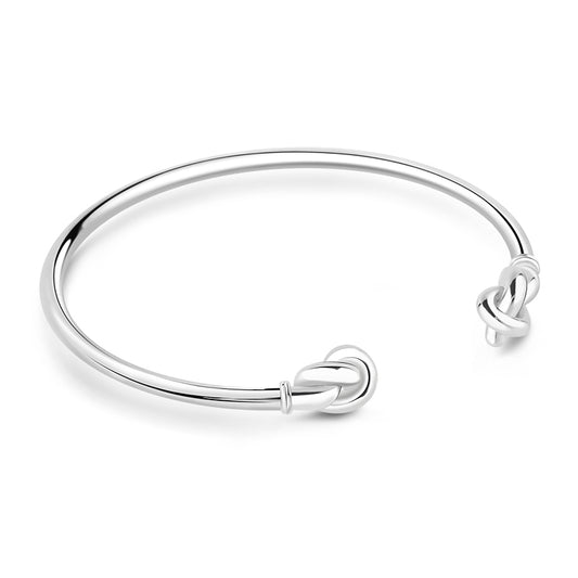 Gnoce Double Knot Designed Bangle Bracelet Platinum-plated Silver Blend_3