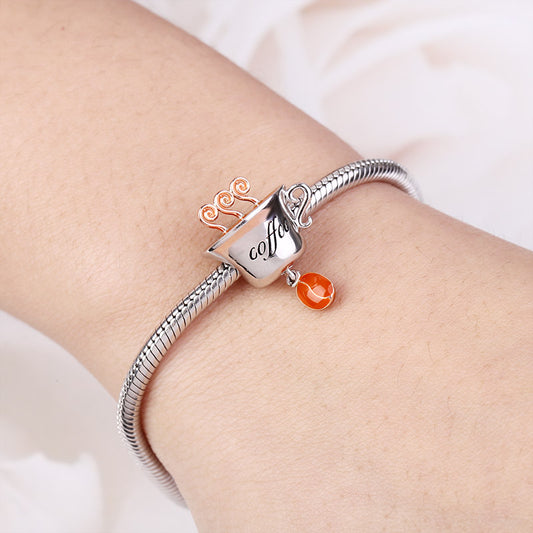 Gnoce Coffee Cup Charm Platinum-plated Silver Blend_3