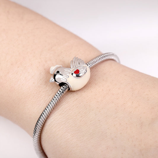Gnoce Chicken Charm Platinum-plated Silver Blend_3