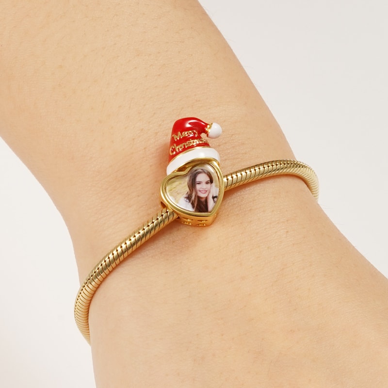 Gnoce Christmas Hat Heart Photo Charm_3