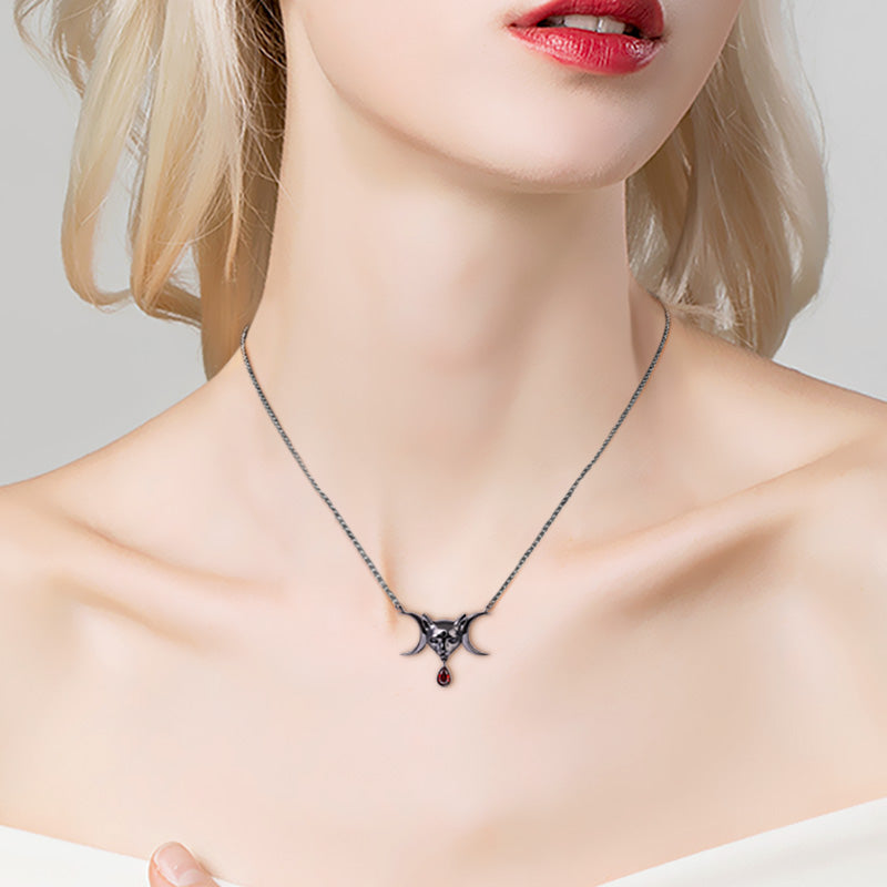 Gnoce Black Sphynx Cat Necklace_3