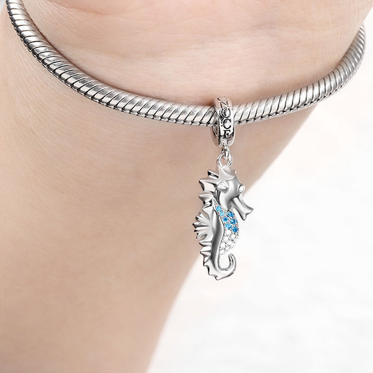 Gnoce Seahorse Charm Platinum-plated Silver Blend_4