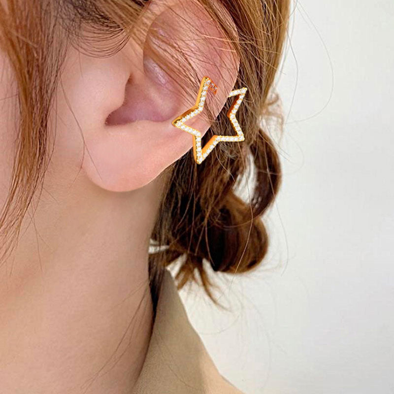 Star Hoop Ear Cuffs Crystal Zirconia_3