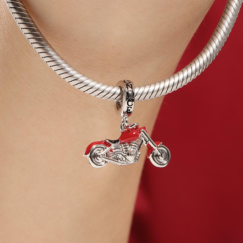 Gnoce Motorcycle Charm Platinum-plated Silver Blend_3