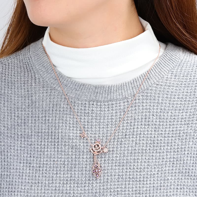 Gnoce Anchor Rose Gold Plated Necklace_3