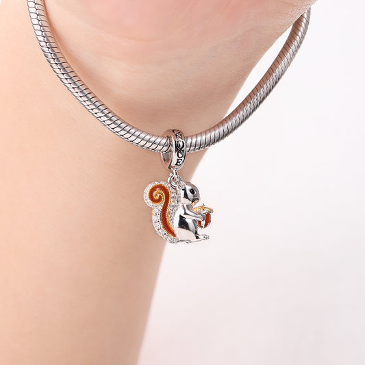 Gnoce Squirrel Charm Platinum-plated Silver Blend_3