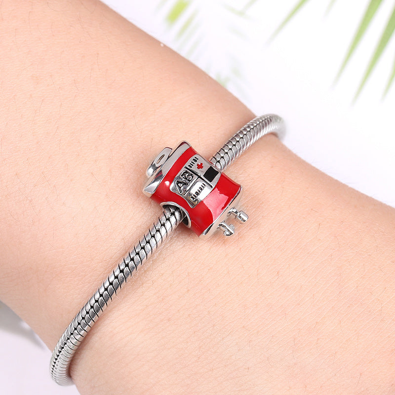 Gnoce Blood Bag Enamel Charm Platinum-plated Silver Blend_3