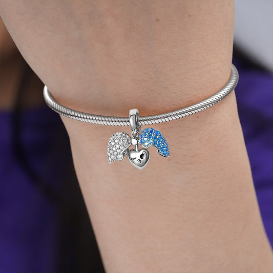 Gnoce Heart Locket Love Print Charm Platinum-plated Silver Blend_5
