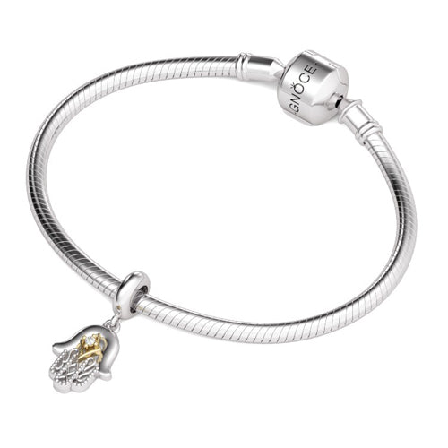 Gnoce All is Well Hamsa Hand Charm Platinum-plated Silver Blend_3