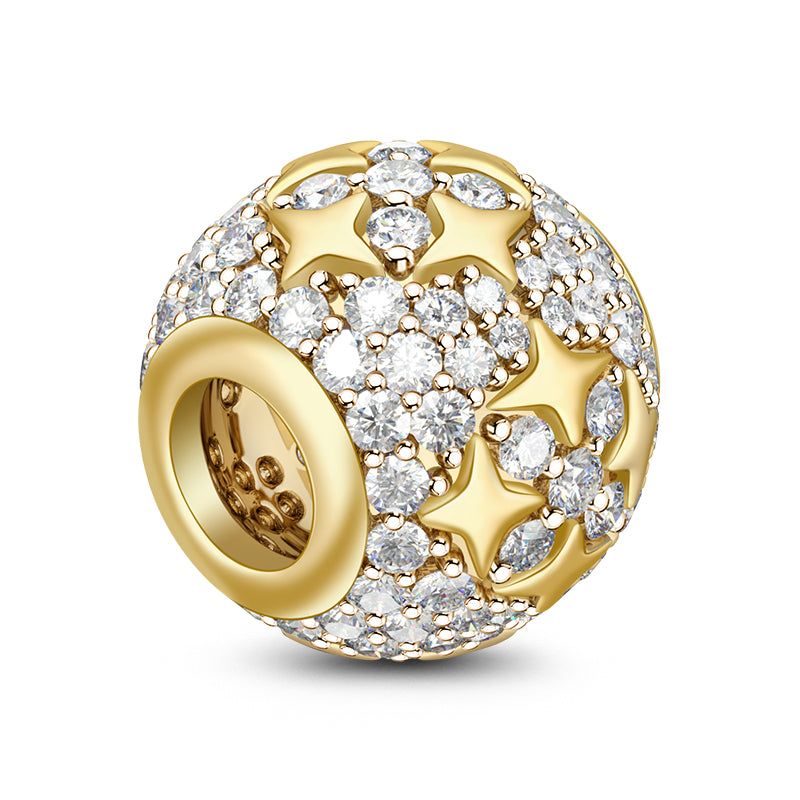 Gnoce Golden Star Paved Cubic Zirconia Charm_2