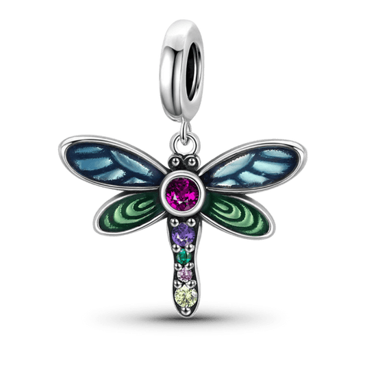 Shiny Dragonfly Pendant Dangle Charm Sterling Silver_1