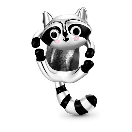 Raccoon Procyon Lotor Charm Bead Sterling Silver_1