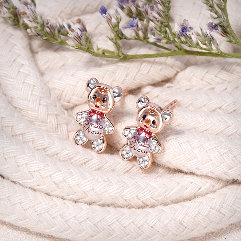 Gnoce Cute Bear Stud Earring_2