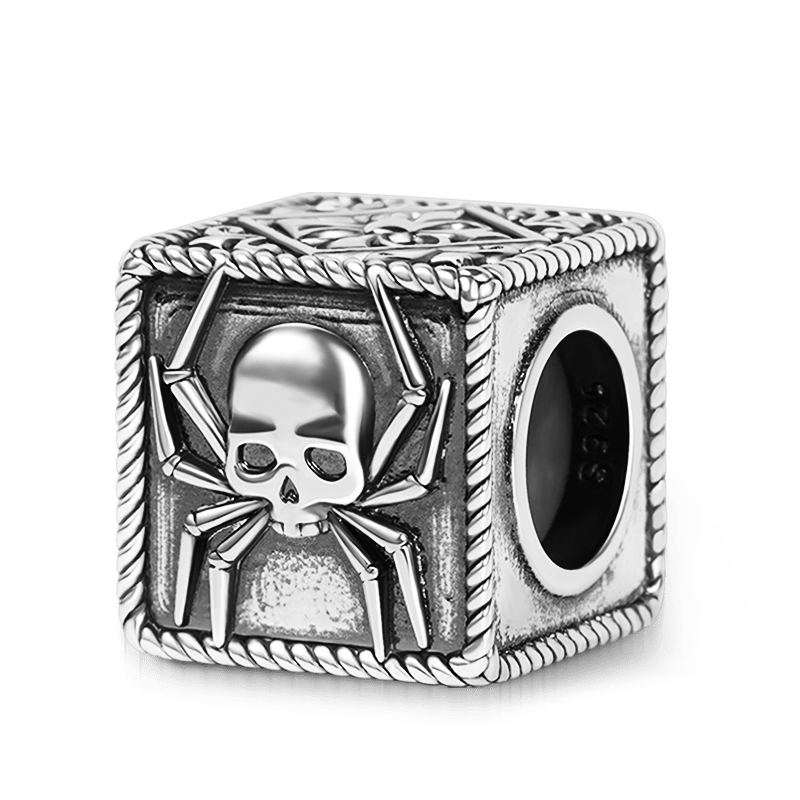 Gnoce Spider Skull Vintage & Customized Charm Platinum-plated Silver Blend_2