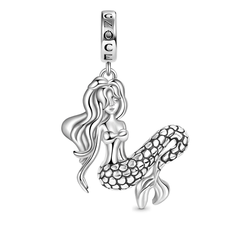 Gnoce Sleeping Mermaid Charm Platinum-plated Silver Blend_1