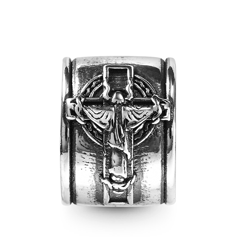 Hanged Man Charm Vintage Bead S925 Sterling Silver with Gift Copper Black Leather Men's Bracelet Jewelry for Men_2