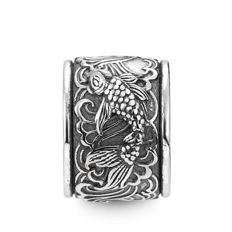 Gnoce Lucky Koi Fish & Customized Charm Platinum-plated Silver Blend_2