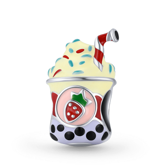 Sweet Ice Cream Milk Tea Charm Bead 925 Sterling Silver with Colorful Enamels_1
