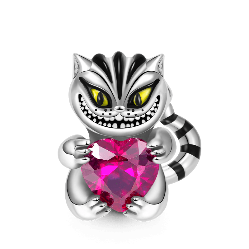 Gnoce Cheshire Cat Embraces Heart Gem Charm_1