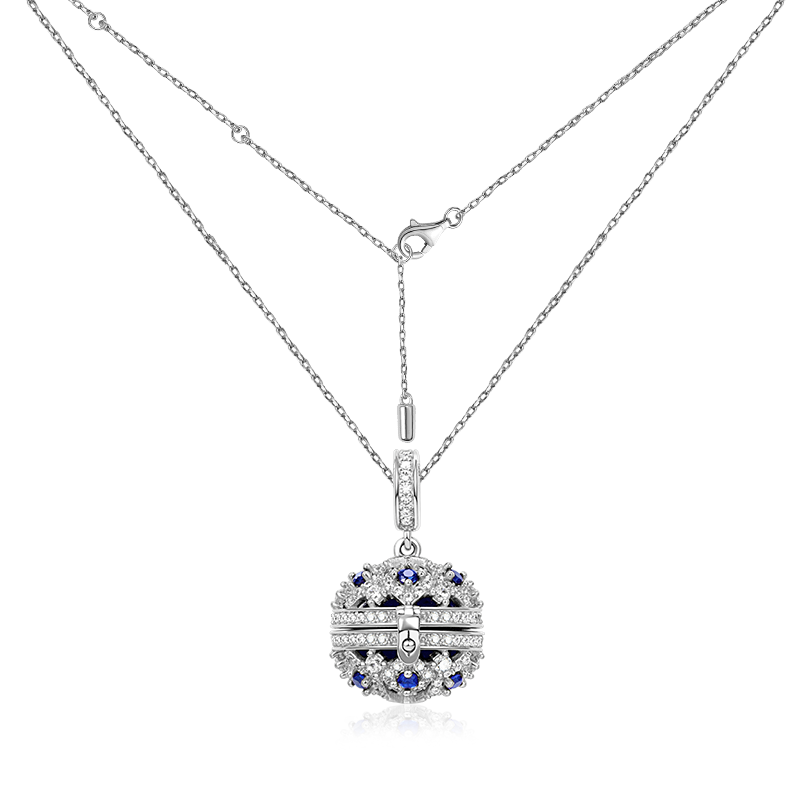 Gnoce Essential Oil Ball Fashion Necklace Platinum-plated Silver Blend_2
