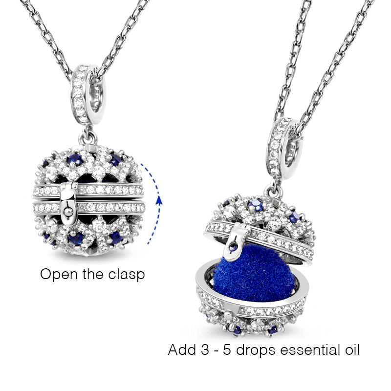 Gnoce Essential Oil Ball Fashion Necklace Platinum-plated Silver Blend_3