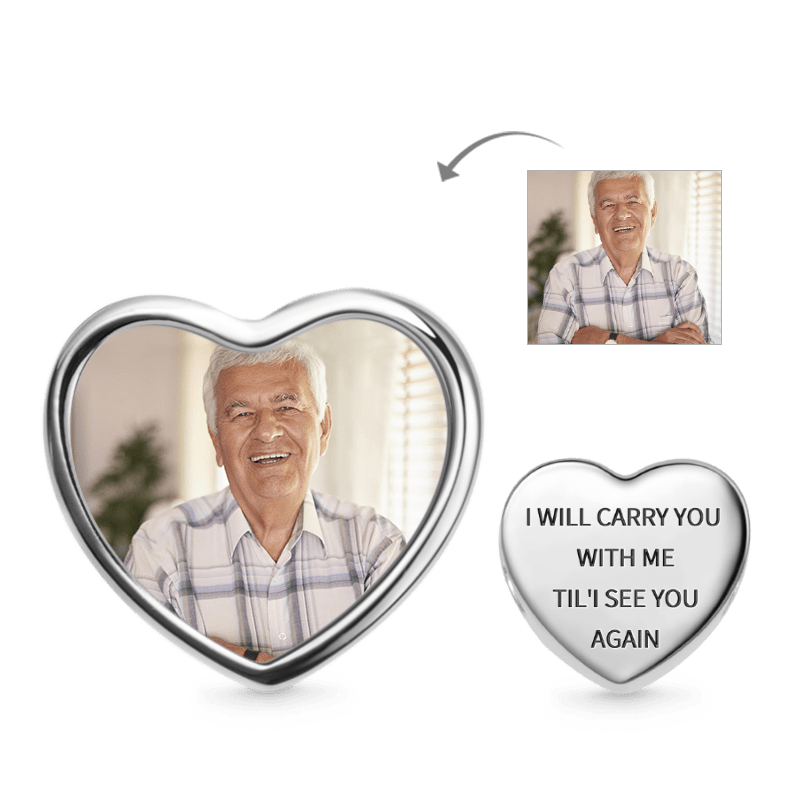 Gnoce "Accompany You Forever" Personalized Photo Charm Platinum-plated Silver Blend_1