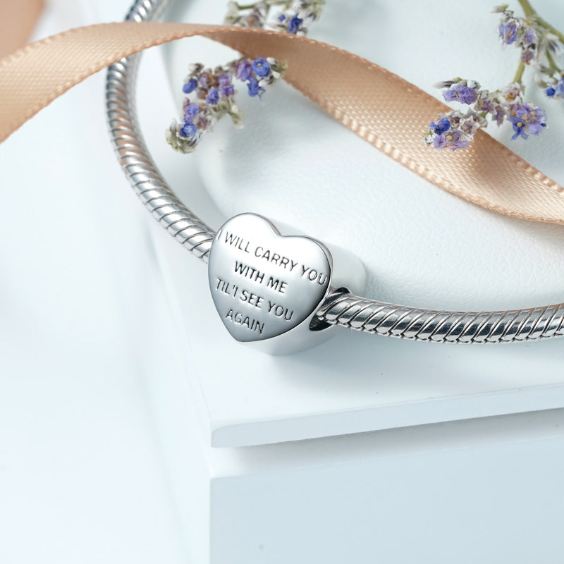 Gnoce "Accompany You Forever" Personalized Photo Charm Platinum-plated Silver Blend_2